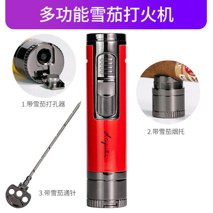 Lafuli multifunctional cigar lighter punch cigar holder needle ...