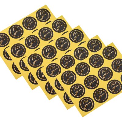1200pcs/lot black "for you" bronzing round self-adhesive sealing sticker DIY decorative gifts labels sticky wholesale Stickers Labels