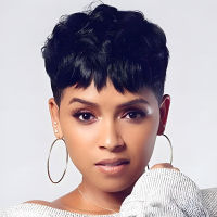 BeiSDWig Synthetic Short Pixie Cut Wigs for BlackWhite Women Natural Wavy Hair Wig with Bangs Short Haircuts for Women2023