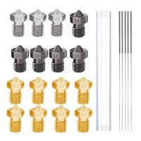 卍●◐ 3D Printer Nozzle Kit V6 M6 8pc Brass 3pc Stainless Steel 5pc Hardened Steel Nozzle 0.4mm 5pc Nozzle Cleaner for 1.7 Filament