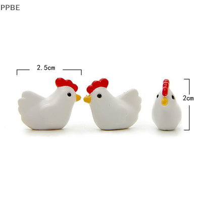 PPBE 10ชิ้นไก่ไก่เจี๊ยบไข่รังรูปปั้นขนาดเล็ก Figurine เครื่องประดับงานฝีมือขนาดเล็ก