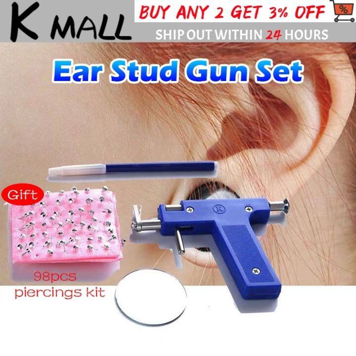 【PH Local】Ear Piercing Gun Tool Set 98pcs Ear Studs Steel Ear Nose ...