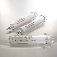 20 ml. หลอดทดลอง ฉีดยาแก้วสำหรับ ห้องทดลองโดยเฉพาะ Glass Syringe For laboratory Use