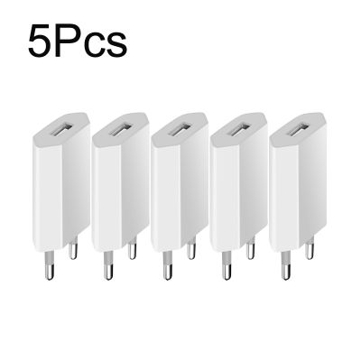 5ชิ้น5โวลต์1A USB อะแดปเตอร์สำหรับเดินทางเครื่องชาร์จติดผนังชาร์จสำหรับ XS Max XR XR Xse 2020 8 7 6S 5 S 5 S 4S สายสเตอริโอ EU