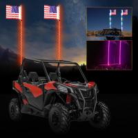 Homyl 2ชิ้น LED แส้ไฟ RGB กับธงสำหรับ UTV รถ ATV ทราย Buggy เรือ4FT