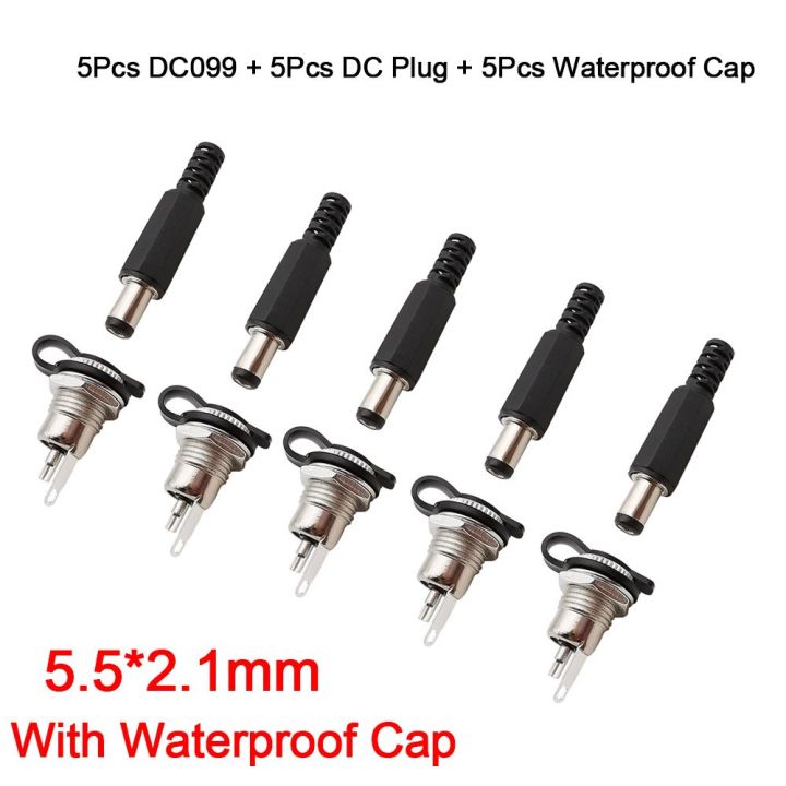 5pcs-metal-dc099-dc-power-supply-jack-female-panel-mount-connector-5-5-2-1mm-5-5-2-5mm-dc-charging-socket-diy-electronic-adapter-wires-leads-adapters