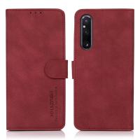 (EForGalaxy) สำหรับ Sony Xperia 1 V KHAZNEH เนื้อแมทท์เคสโทรศัพท์หนัง