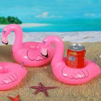 Party supplies Mini Flamingo Hamburg Floating Inflatable Drink Can Cell Phone Holder Stand Pool Toys Selfie Sticks