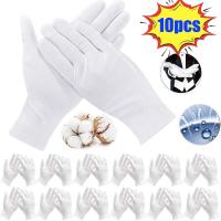 5Pairs White Cotton Work Gloves for Driver Dry Hands Handling Film SPA Gloves Ceremonial Gloves Household Cleaning Tools