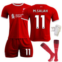 Liverpools F.c.s เสื้อเจอร์ซีย์เตะฟุตบอลสำหรับเด็กผู้ใหญ่2023-24ใหม่ฤดูบ้านสีแดงหมายเลข11 Salahs No. 9 FIRMINOS No. 27 Núezs เสื้อแข่งฟุตบอล0000