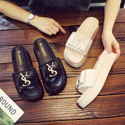 【CC】✼  Thick Bottoms Platform Slippers 2023 Summers Ladies Ins Design Slides Fashion Letters Toes Woman