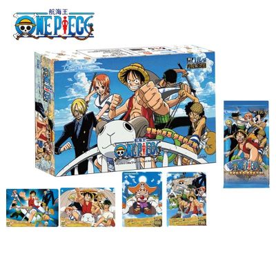 การ์ดสะสมอนิเมะญี่ปุ่นหนึ่งชิ้นการ์ตูน Luffy Roronoa Sanji Nami TCG การ์ดเกม50-210ชิ้น/กล่องของขวัญวันเกิดเด็ก