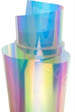 Holographic Clear Window Film Iridescent Window Dichroic Film Decorative  Glass Sticker Self-Adhesive Rainbow Cellophane Roll