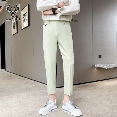 ▬ hnf531 Hanlu Light business trousers mens new Korean version slim pencil pants youth casual nine-point pants