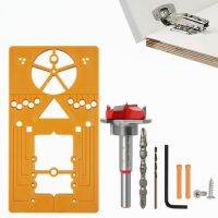 35mm Coverless Hinge Jig Kit Cup Style Hinge Jig Boring Hole Drill Guide Forstner Bit Wood Cutter Carpenter Woodworking DIY Tool Drills  Drivers