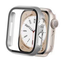 แก้ว + ฝาครอบสำหรับนาฬิกา Apple เคสขนาด45มม. 40มม. 38มม. หน้าจอ8 Iwatch Se Series 6 42มม. Apple 44มม. 41มม. 7 3ตัวป้องกัน