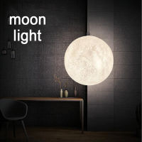 Led 3d Print Moon Pendant Living Room Restaurant Hanging Lamps E27 12w 90v-260v IndoorchildrenS Lighting Luminaire