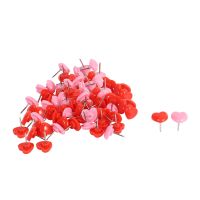 50 PCS Heart Push Pins,กระดานข่าวสีแดง Thumb Tacks,สีชมพูน่ารัก Wall Tacks ตกแต่งสำหรับ Cork Board บ้านและสำนักงาน