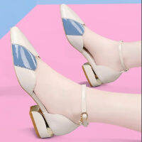 Zapatos De Mujer คลาสสิกคุณภาพสูง Beige Comfort Hollow Out หัวเข็มขัดฤดูใบไม้ผลิฤดูร้อนส้นรองเท้าผู้หญิงน่ารักปั๊ม G6136