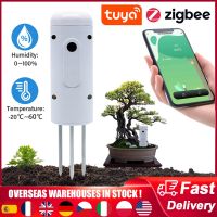 Tuya Zigbee เครื่องวัดความชื้นของดินตัววัดอุณหภูมิความชื้นเครื่องทดสอบดินไร้สายกันน้ำเซนเซอร์ควบคุมดินสำหรับปลูก