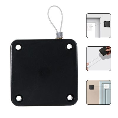 ▫﹉✲ No Punching Automatic Door Closer Pull Cord Door Closers Adjustable Surface Door Stop Bracket Type Automatic Door Closer