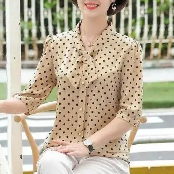 OEM Women's Blouse Lantern Sleeve Polka DOT Top Long Sleeve Shirt - China  Shirts and Women's Shirts price