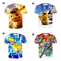 CODxdrrf5157 New Style 3D Print Pokemon T-Shirt Fashion Casual Short Sleeve Pokemon Pikachu Pattern Menswear