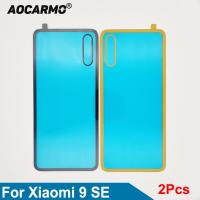 Aocarmo 2ชิ้น/ล็อตสำหรับ XiaoMi 9 SE Mi ฝาหลังกระจก9SE สติกเกอร์ติดเลนส์กล้องถ่ายรูปด้านหลังชิ้นส่วนอะไหล่ใช้แทนกาว