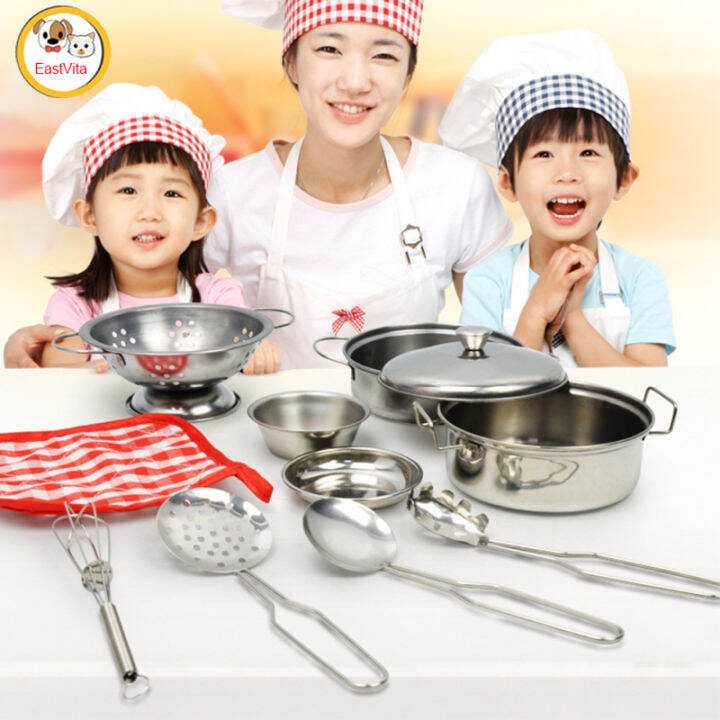 1 Set Of Children Cookware Stainless Steel Simulation Kitchen Cookware