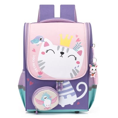 กระเป๋าเป้ลายการ์ตูน Grade1-2สำหรับเด็กผู้หญิงเป้โรงเรียนประถมลายแมวกระเป๋าโรงเรียนเด็กผู้ชายไดโนเสาร์น่ารัก