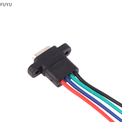 FUYU USB 3.1 Connector Type-C 4Pin ลวดเชื่อมหญิงกันน้ำ SOCKET Rubber Ring high current Fast CHARGING PORT