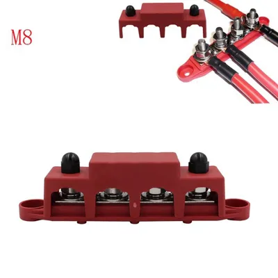 DC 48V 250A 4 Terminal Studs Busbar Power Distribution Block BUSBAR Box Car Rv Marine Cable Organizer Box