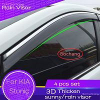 กะบังฝน Bochang สำหรับ KIA Stonic 2019 2020 2021 2022เฉดสีช่องหน้าต่างหักเหยามอุปกรณ์เสริมรถยนต์ประตูโครเมี่ยมกระบังแสง