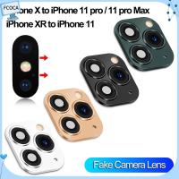 FCOCA หรูหรา กระจก ป้องกันหน้าจอ ปกกรณี สำหรับ iPhone XR X ถึง iPhone 11 Pro Max วินาทีเปลี่ยน สติกเกอร์เลนส์กล้องปลอม