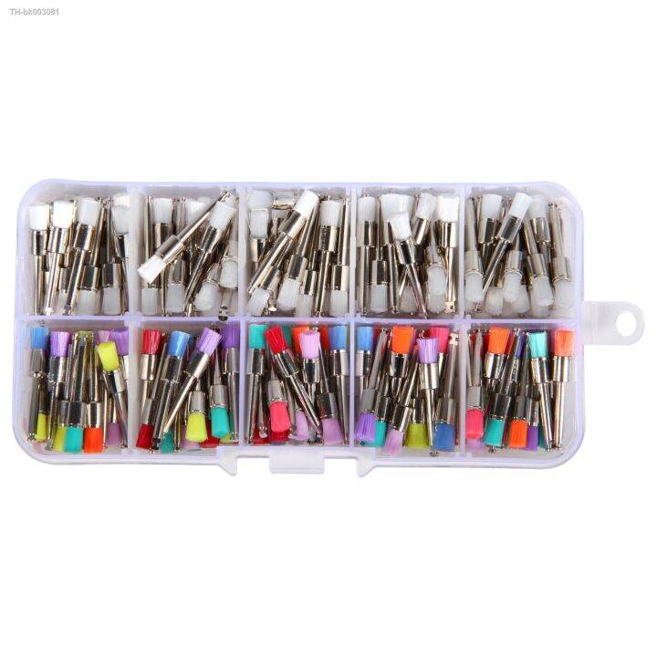 200pcs-dental-prophy-brushes-polishing-polisher-disposable-latch-type-mixed-color-used-for-stain-removal-and-polish