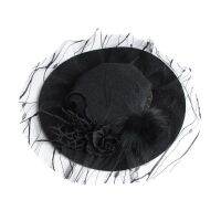 Fascinators Hat Veil Mesh Top Hat with Hair Clip Masquerade Hat All-match Photo Props for Halloween tail Tea Party 101A