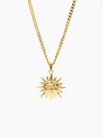 Cider Sun Pattern Metallic Necklace สร้อยคอผู้หญิง จี้พระอาทิตย์ สร้อยคอแฟชั่นผญ ลุคสตรีท