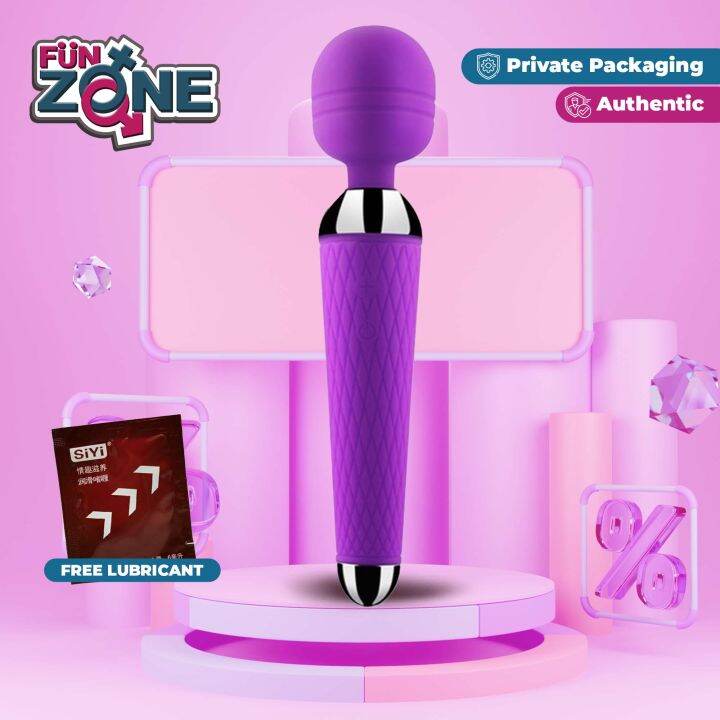 Funzone Powerful Microphone Wireless Rechargeable Av Wand Vibrator Sex Toy For Girls Sex Toy For