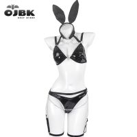 OJBK Sexy Bunny Lingerie Naughty Costume Girl Bunny Girl PU Leather Suit Sexy Uniform Underwear Rabbit Corset Anime Roleplay Set
