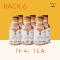 Mabu Boba : Thai Tea รสชาไทย แพ็ค 6 ขวด เครื่องดื่มชานมไข่มุก 270 ml.