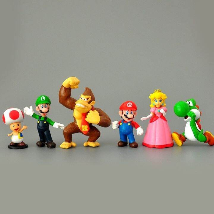 6ชิ้นกล่องสี-super-mario-bros-pvc-ตุ๊กตาขยับแขนขาได้ของเล่นตุ๊กตาโมเดลมีคาแรกเตอร์เกมหุ่นคอลเล็กชันเด็ก