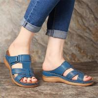 【YY】Womens Sandals Summer Wedges Shoes Open Toe Slip On Comfy Slippers Solid Color Buckle Beach Sandals for Women 2021