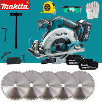 Makita เลื่อยวงเดือน 7 นิ้ว 18V เลื่อยวงเดือนแบตไร้สาย แบต 2ก้อน พร้อมอุปกรณ์ รุ่นสีฟ้า  Electric circular saw 2 batteries free send cutting blade Free glasses+measuring ruler+gloves