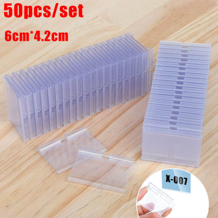 100 PCS 6x4.2cm Clear Plastic Label Holders For Wire Shelf Retail Price ...