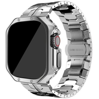 Link Bracelet + เคสสำหรับ Apple Watch Ultra 49Mm 8 7 6 5 4 Se 45Mm 41Mm 44Mm 40Mm 40Mm สายเหล็กสแตนเลสฝาครอบ TPU สำหรับ Iwatch 3 42Mm Carterfa.