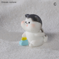 Dream nylone ตุ๊กตาขนาดเล็กการ์ตูนสัตว์แมวเรซิ่นเครื่องประดับ Micro Landscape Kawaii โต๊ะทำงานอุปกรณ์เสริมสำหรับตกแต่งบ้านเด็กของขวัญ