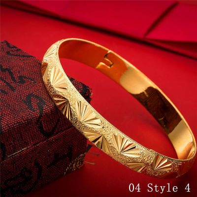 1 Pc Openable Dubai Gold Bangles Womens Caved celet Fashion Jewelry Gift