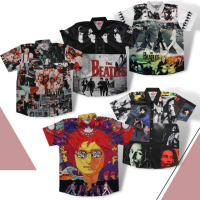 เสื้อปกเชิ้ต Mr.Junko แท้ ส่งฟรี The Beatles ตัดต่อลายผ้า Premium Grade นุ่มใส่สบายไม่ยับ