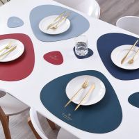 ❁❐❃ Inyahome PU Leather Dual Sided Placemat and Coaster Set Upgraded Coffee Mats Home Kitchen Dining Table Place Mats Nordic