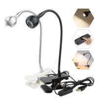 Led Desk Lamp With Clip 3W DC 5V USB Flexible LED Stand Clip Reading Light Clip-on Beside Bed Table Desk Lamp Book Light